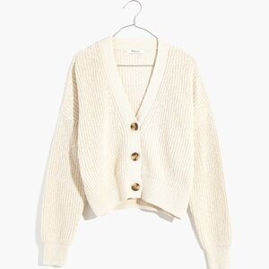 Madewell | Cream Crop Cardigan Sweater | Size M